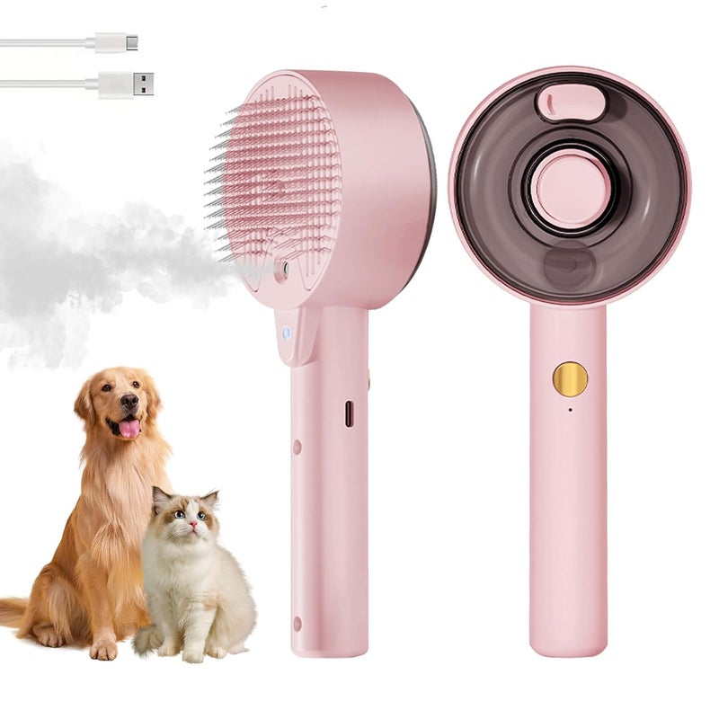 YEAHGO Cat Steam Brush,Cat Brushes for Indoor Cats, 4 In 1Spritz Spray Defur Comb, Cloud Care Shedding Control, Pet Grooming Brush for Long Short Hair Cats Dogs, Massage Clean Design Pet Steam Brushes - Image 1